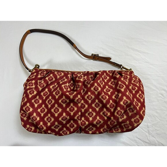 RARE Ralph Lauren Boho Duffle‎ Bag Travel Oversized Crossbody NWOT Maroon Ikat